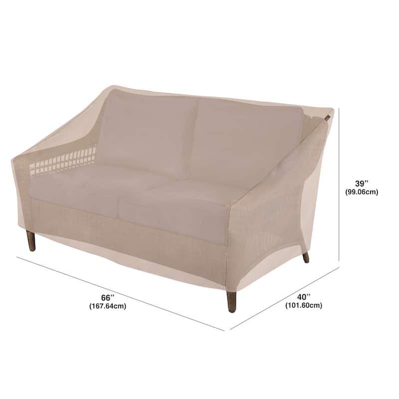 Modern Leisure Chalet Outdoor Patio Loveseat Cover, 66" W x 40" D x 39